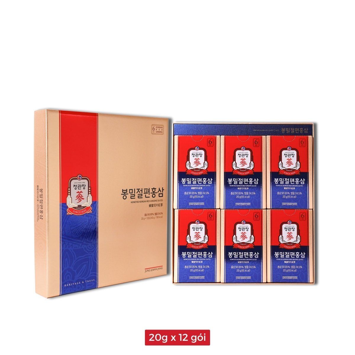  Hồng Sâm Lát Tẩm Mật Ong KGC Honeyed Slices 20 g x 12 Hộp 