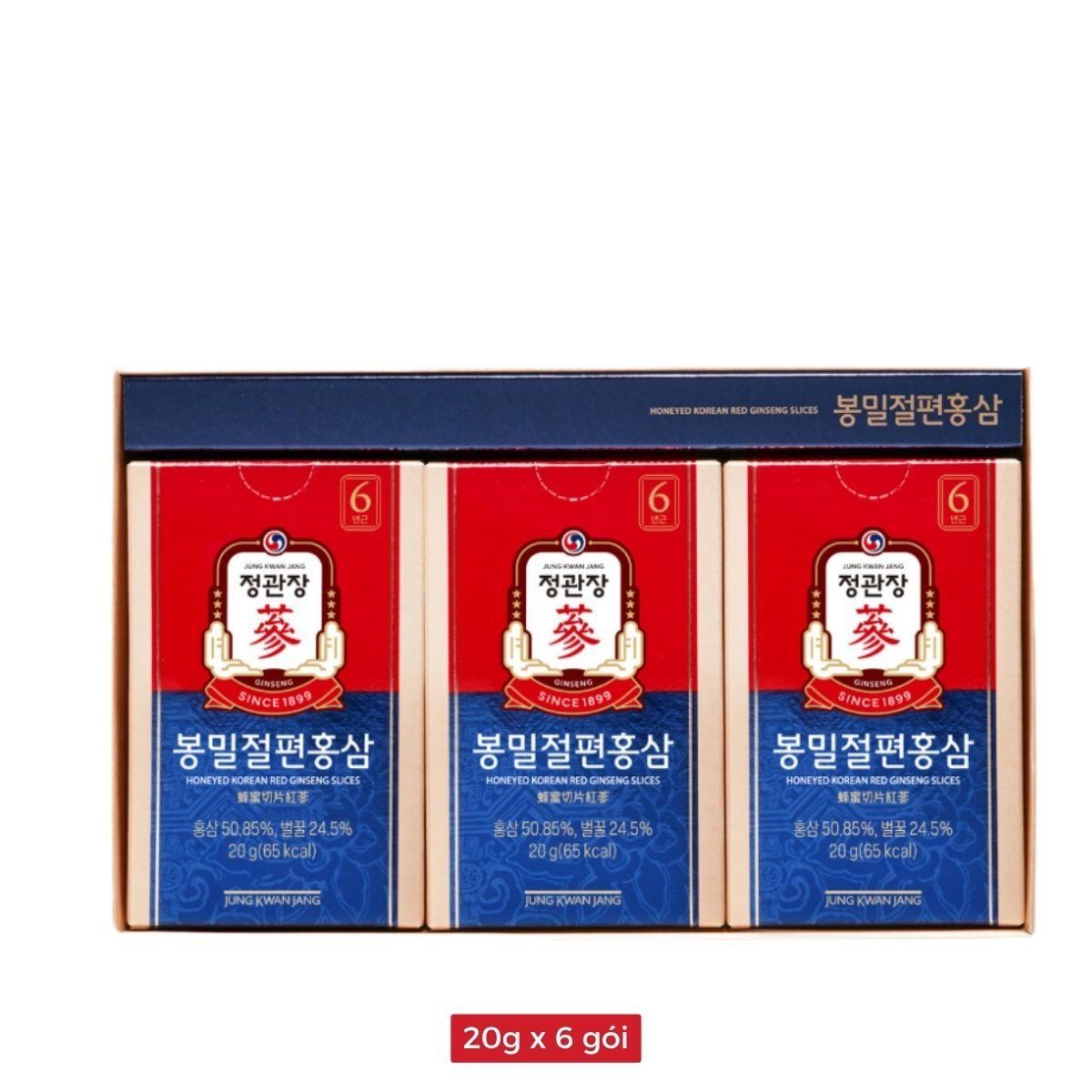  Hồng Sâm Lát Tẩm Mật Ong KGC Honeyed Slices 20g x 6 Hộp 