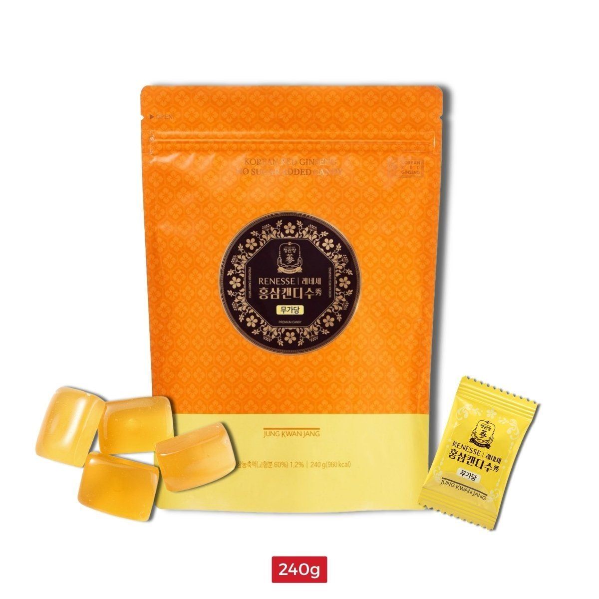  Kẹo Hồng Sâm KGC Renesse Không Đường 240g 