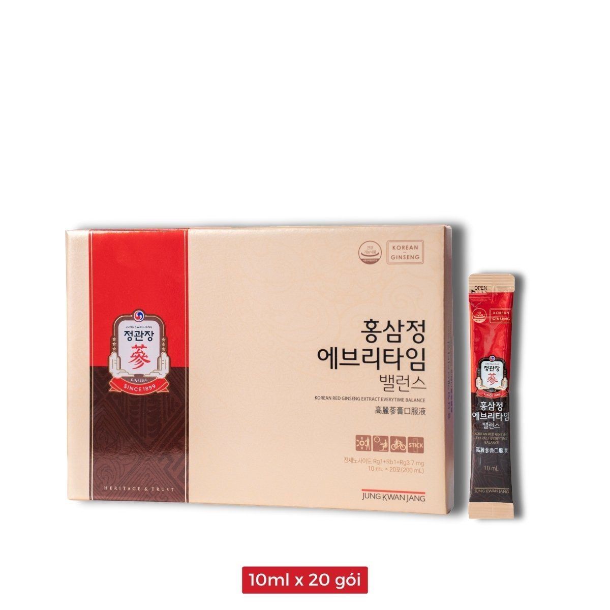  Tinh Chất Hồng Sâm Pha Sẵn KGC Extract Everytime Balance 10ml x 20 Gói 