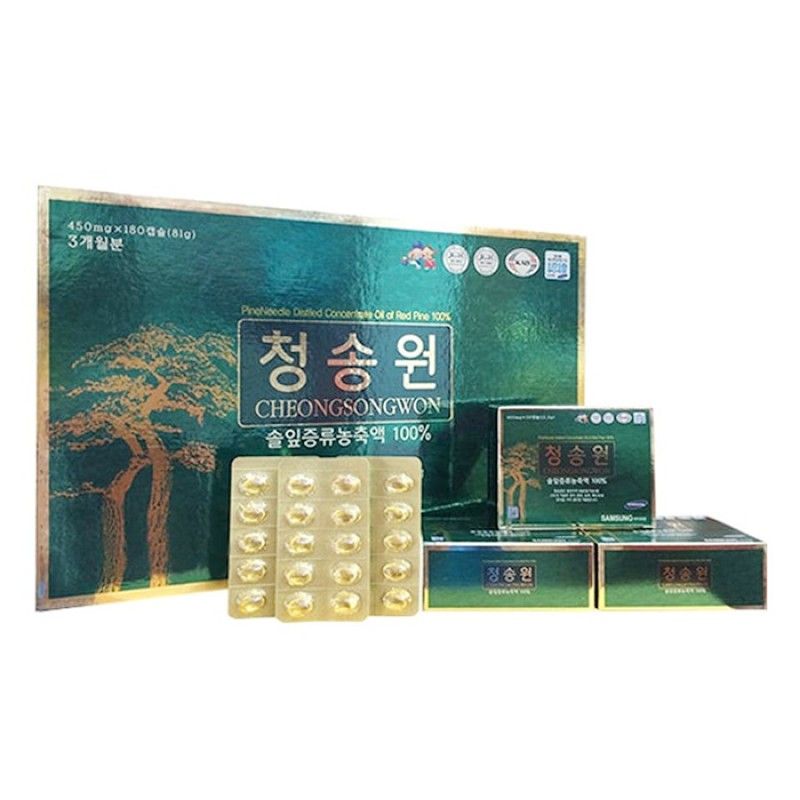  Thực Phẩm Bảo Vệ Sức Khỏe Tinh Dầu Thông Cheongsongwon 450mg x 180 Viên 