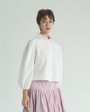  Puff-sleeve cotton blouse 