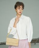  Puff-sleeve cotton blouse 