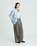  Hazel Twill Wide-Leg Trousers 