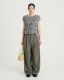  Hazel Twill Wide-Leg Trousers 