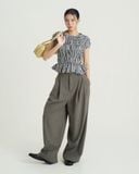  Hazel Twill Wide-Leg Trousers 