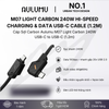  [No.1 Urban Tech Design] Cáp USB-C Aulumu M07 Light Carbon 240W – Sạc Nhanh 240W, Truyền Dữ Liệu 10Gbps, Xuất Video 4K@60Hz, Đầu Nối Carbon Fiber, Dài 1.2m/2m 