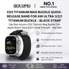  [No.1 Urban Tech Design] Dây Đeo Apple Watch Aulumu C03 Titanium Mag Buckle – Khóa Từ Titan DLC Tháo Nhanh 1 Bước, Dây Nylon Cao Cấp, cho Apple Watch Ultra/Series 49/46/45/44/42mm 