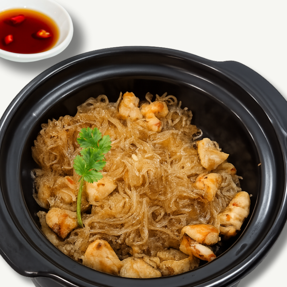  Miến xào thịt cua tay cầm 