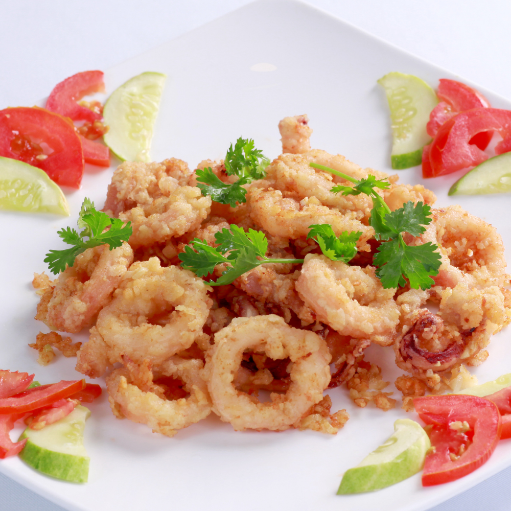  Mực cháy tỏi 
