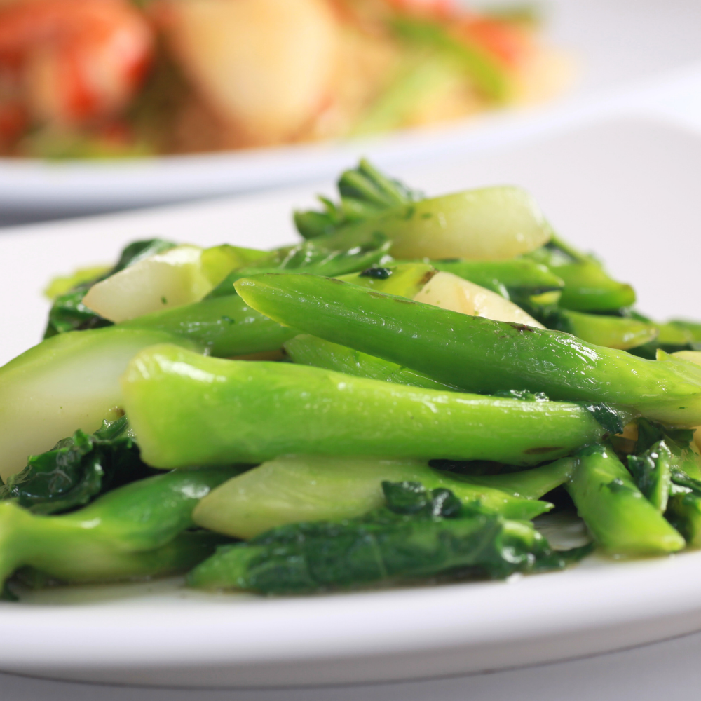  Cải rổ xào dầu hào/ xào tỏi 