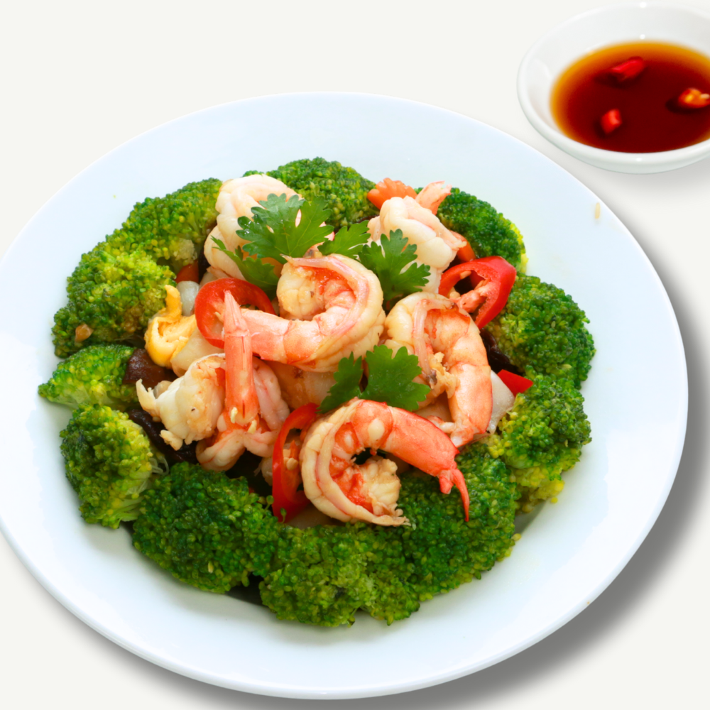  Bông cải xào tôm 