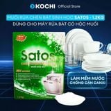  Muối Rửa Chén Bát Sinh Học Satos 1.2kg - Tinh Khiết 99.4%, Dùng Cho Máy Rửa Chén Có Hộc Muối - Làm mềm nước, loại cặn ca 