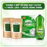  Bột Vệ Sinh Máy Rửa Bát Hữu Cơ Satos - Tẩy Cặn Vôi, Khử Mùi Hôi, Chiết Xuất Chanh Dầu Dừa, An Toàn Gia Đình 100g - KOCHI 