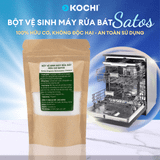  Bột Vệ Sinh Máy Rửa Bát Hữu Cơ Satos - Tẩy Cặn Vôi, Khử Mùi Hôi, Chiết Xuất Chanh Dầu Dừa, An Toàn Gia Đình 100g - KOCHI 