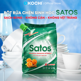  Bột rửa chén bát sinh học SATOS 1.2KG - Sạch bóng - Không Cặn - Không vệt - Dùng cho máy rửa chén bát - KOCHI Vietnam 