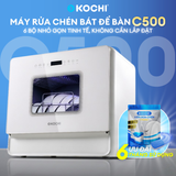  Máy rửa chén bát để bàn KOCHI C500 - Sức chứa 6 bộ - Không cần lắp đặt - 5+1 chương trình rửa, sấy nóng 