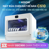  Máy Rửa Chén Để Bàn KOCHI C510 - 6 Bộ - Cửa trong suốt - Rửa Nước Nóng 75°C - Rửa Đồ Em Bé - Sấy PTC -Không Cần Lắp Đặt 