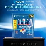  Túi 64 viên rửa chén Finish Quantum All in 1 (14x tính năng trong 1 viên Bao Bì mới – Hương Chanh) – (Dành cho máy rửa chén 10 -16 bộ). 
