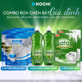  COMBO GIA ĐÌNH: 3 túi viên rử KOCHI, 1 chai nước bóng SATOS 500ML & 1 hộp muối rửa SATOS 1.2kg - KOCHI Vietnam 
