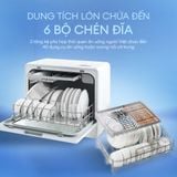  [MỚI] Máy Rửa Chén Để Bàn KOCHI C510 - 6 Bộ - Cửa trong suốt - Rửa Nước Nóng 75°C - Rửa Đồ Em Bé - Sấy PTC -Không Cần Lắp Đặt 