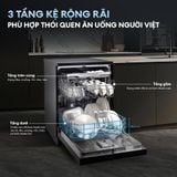  [Lắp đặt 0Đ -HCM/HN] Máy rửa chén độc lập KOCHI S600 - 16 bộ - 5 trục phun nước nóng 360° áp suất cao - Sấy khô PTC - Lưu trữ đối lưu 