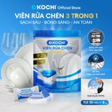  [QUÀ TẶNG KHÔNG BÁN] 1 năm sử dụng Viên rửa chén KOCHI 3 trong 1 - 10 túi x 35 viên (350 viên) - An toàn - Sạch sâu - sáng bóng 