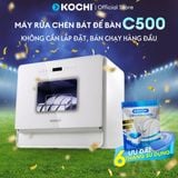  Máy rửa chén bát để bàn KOCHI C500 - Sức chứa 6 bộ - Không cần lắp đặt - 5+1 chương trình rửa, sấy nóng 
