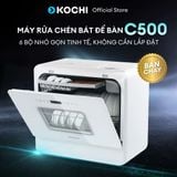  Máy rửa chén bát để bàn KOCHI C500 - Sức chứa 6 bộ - Không cần lắp đặt - 5+1 chương trình rửa, sấy nóng 