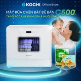  [Rửa bình sữa] Máy rửa chén để bàn KOCHI C500 - Rửa bình sữa nước nóng - Sấy Khô PTC ửa - Không cần lắp đặt 