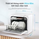 [Rửa bình sữa] Máy rửa chén để bàn KOCHI C500 - Rửa bình sữa nước nóng - Sấy Khô PTC ửa - Không cần lắp đặt 