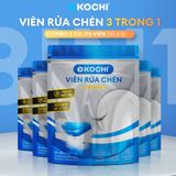  175 viên rửa chén bát sinh học KOCHI 3-trong-1 - 35 viên 8g / túi  - Diệt khuẩn 99.9% - Sạch sâu sáng bóng - An toàn 