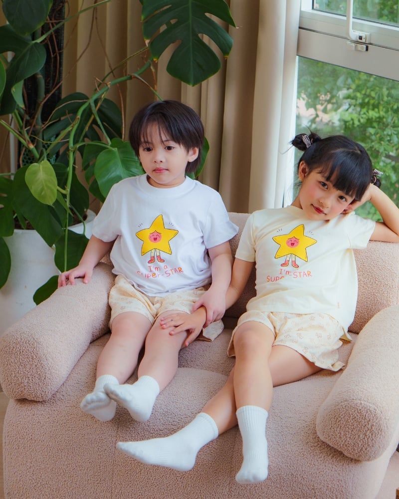 Áo thun tay ngắn in hình Super Star