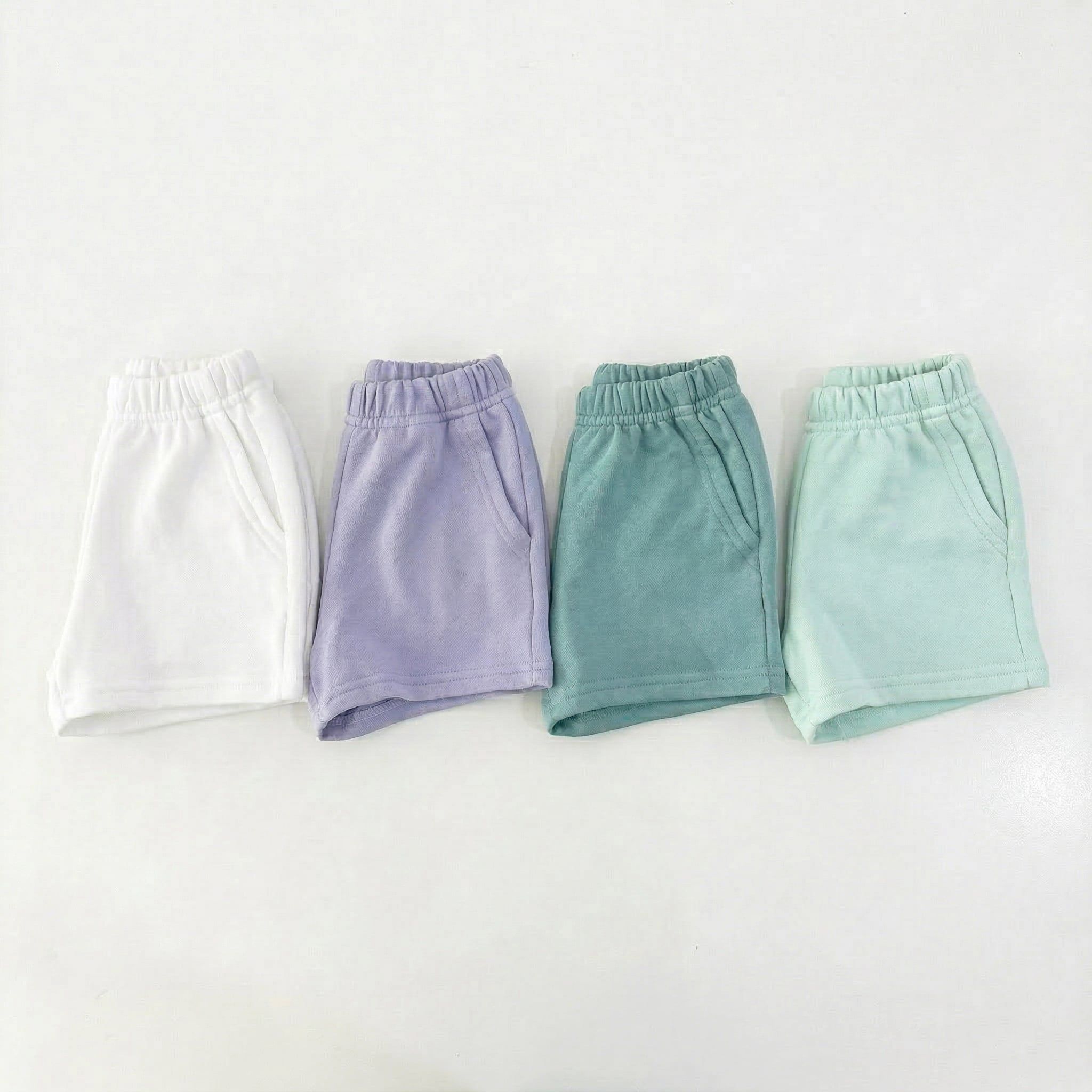 Quần short trơn thun cotton da cá cho bé