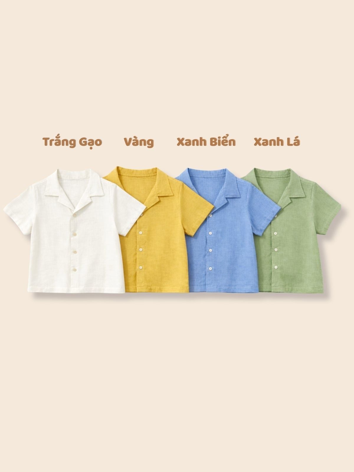 Áo somi tay ngắn linen trơn