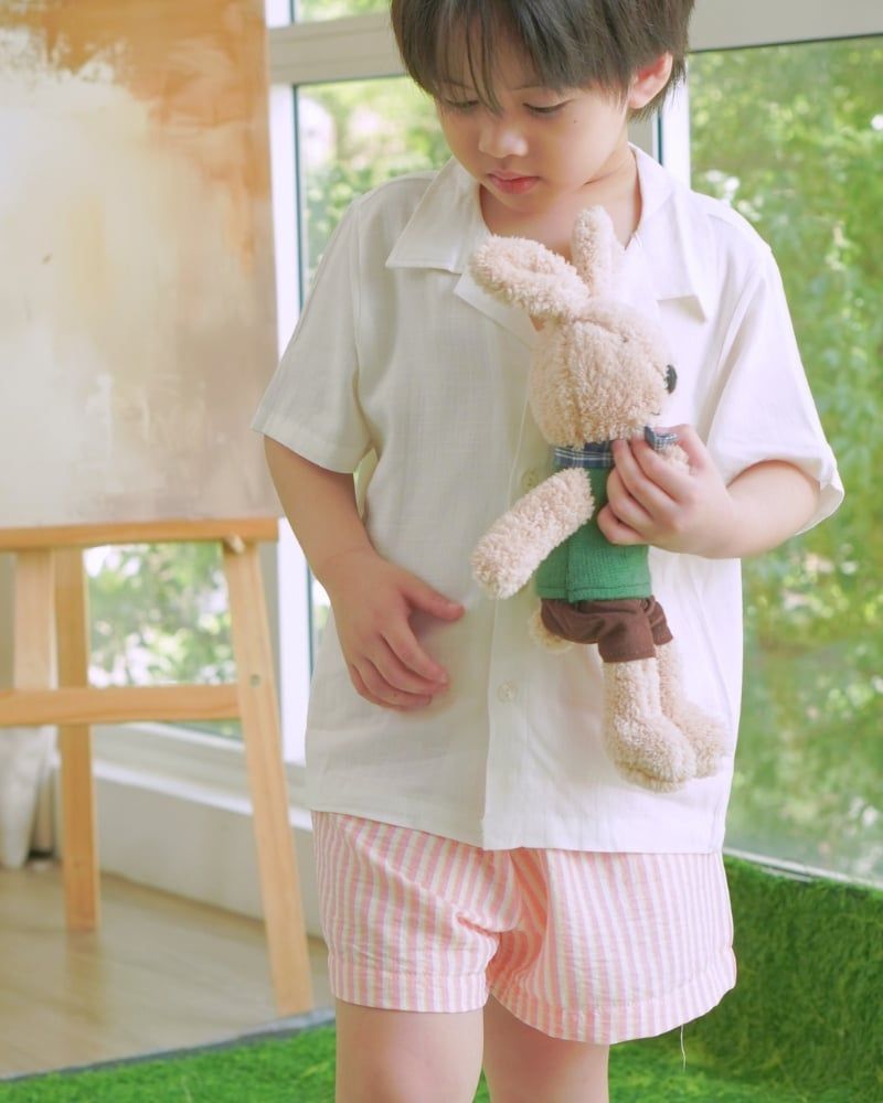  Quần short sọc vải đũi bé trai bé gái À Ú 