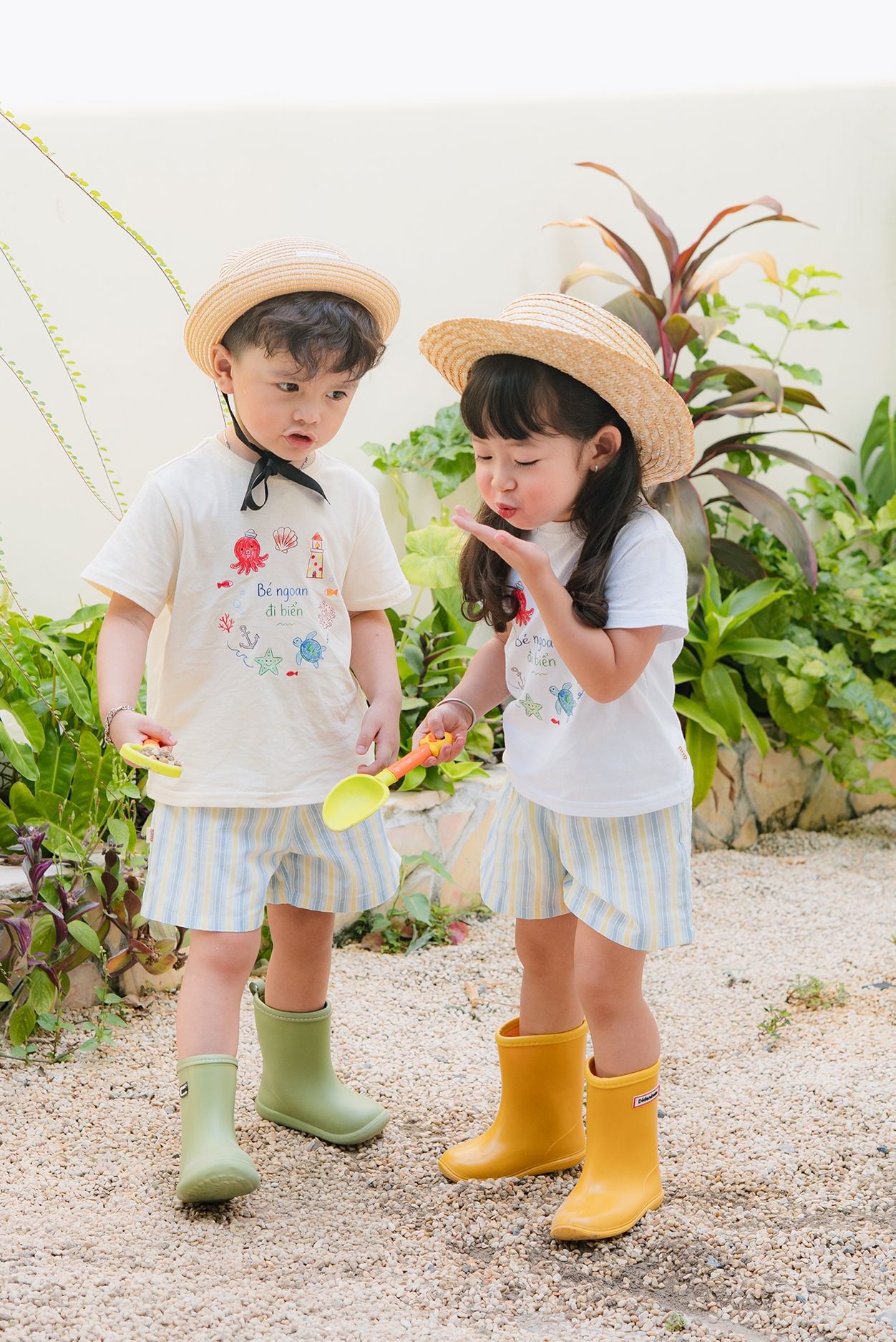 Quần short sọc cho bé trai bé gái