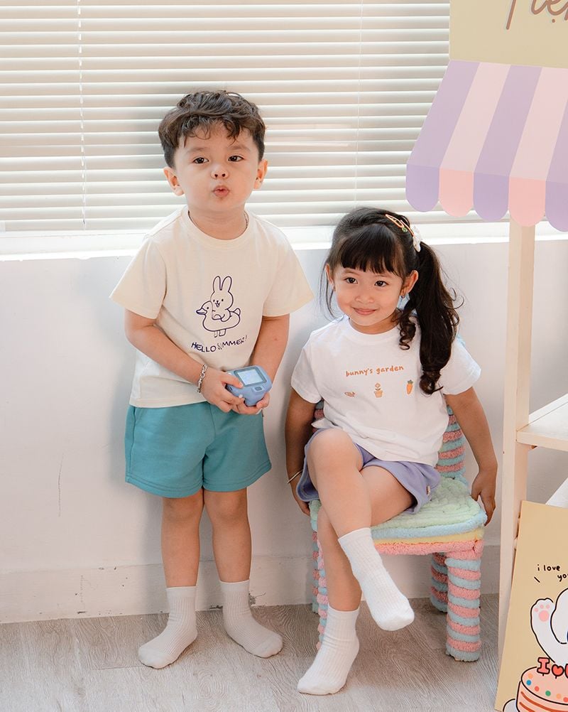 Quần short trơn thun cotton da cá cho bé