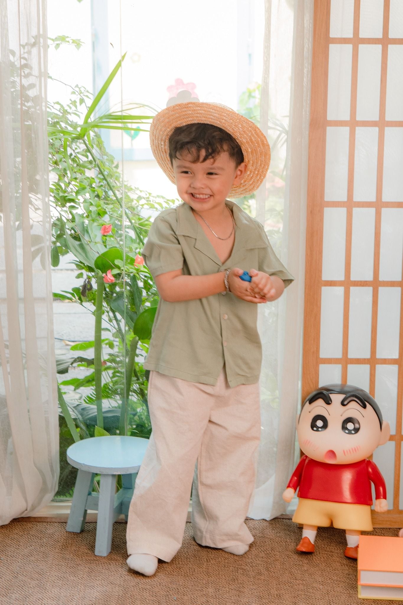Áo somi tay ngắn linen trơn