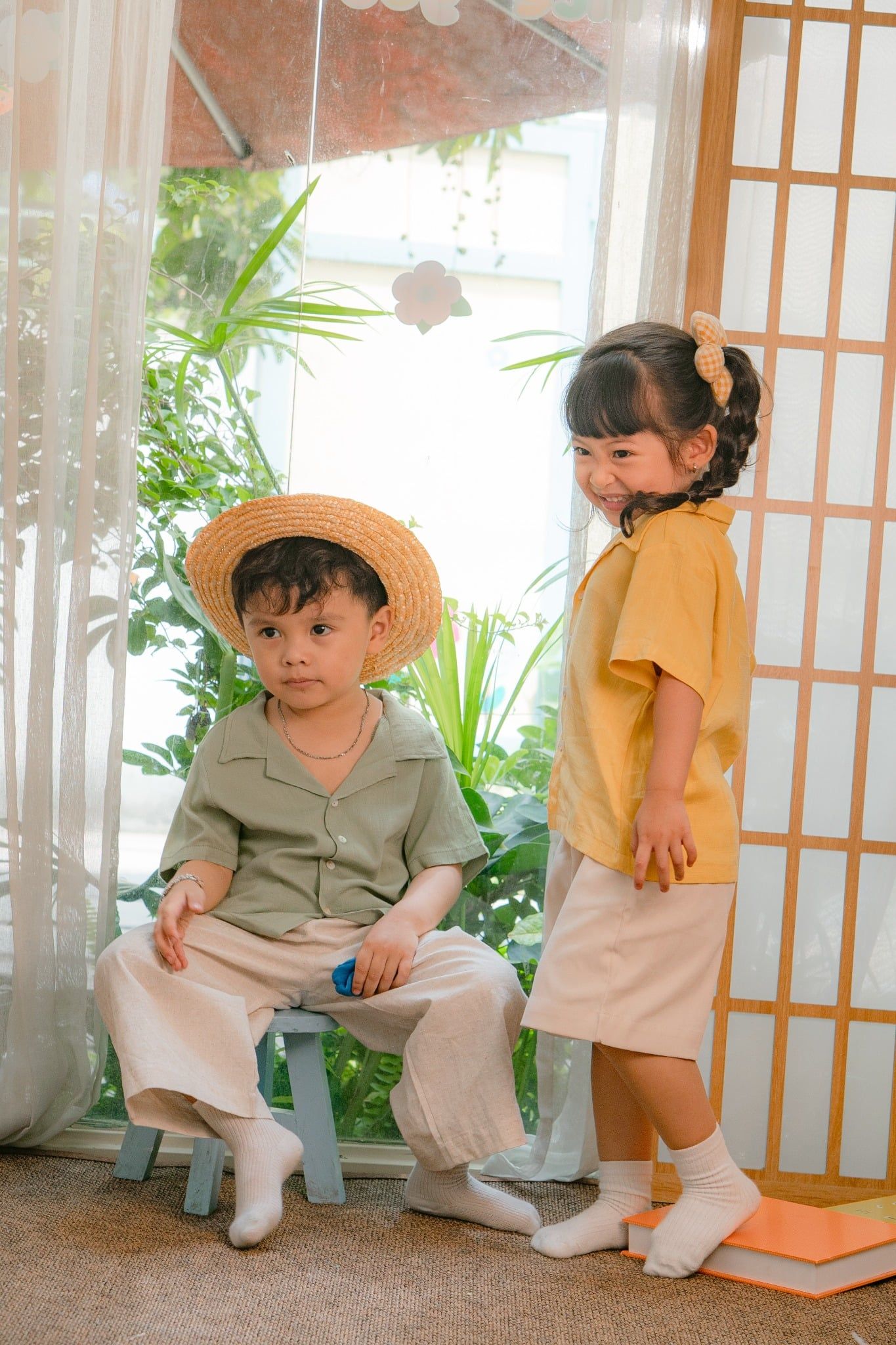 Áo somi tay ngắn linen trơn