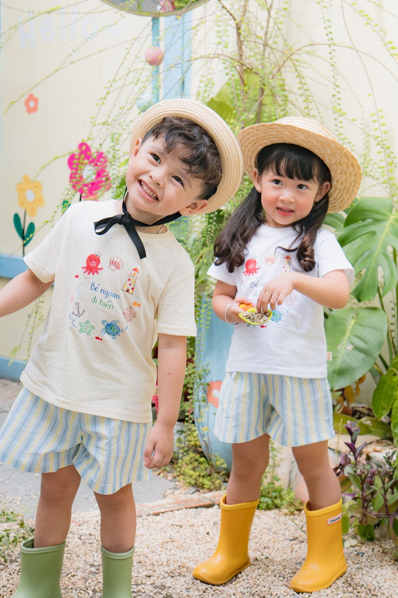 Quần short sọc cho bé trai bé gái