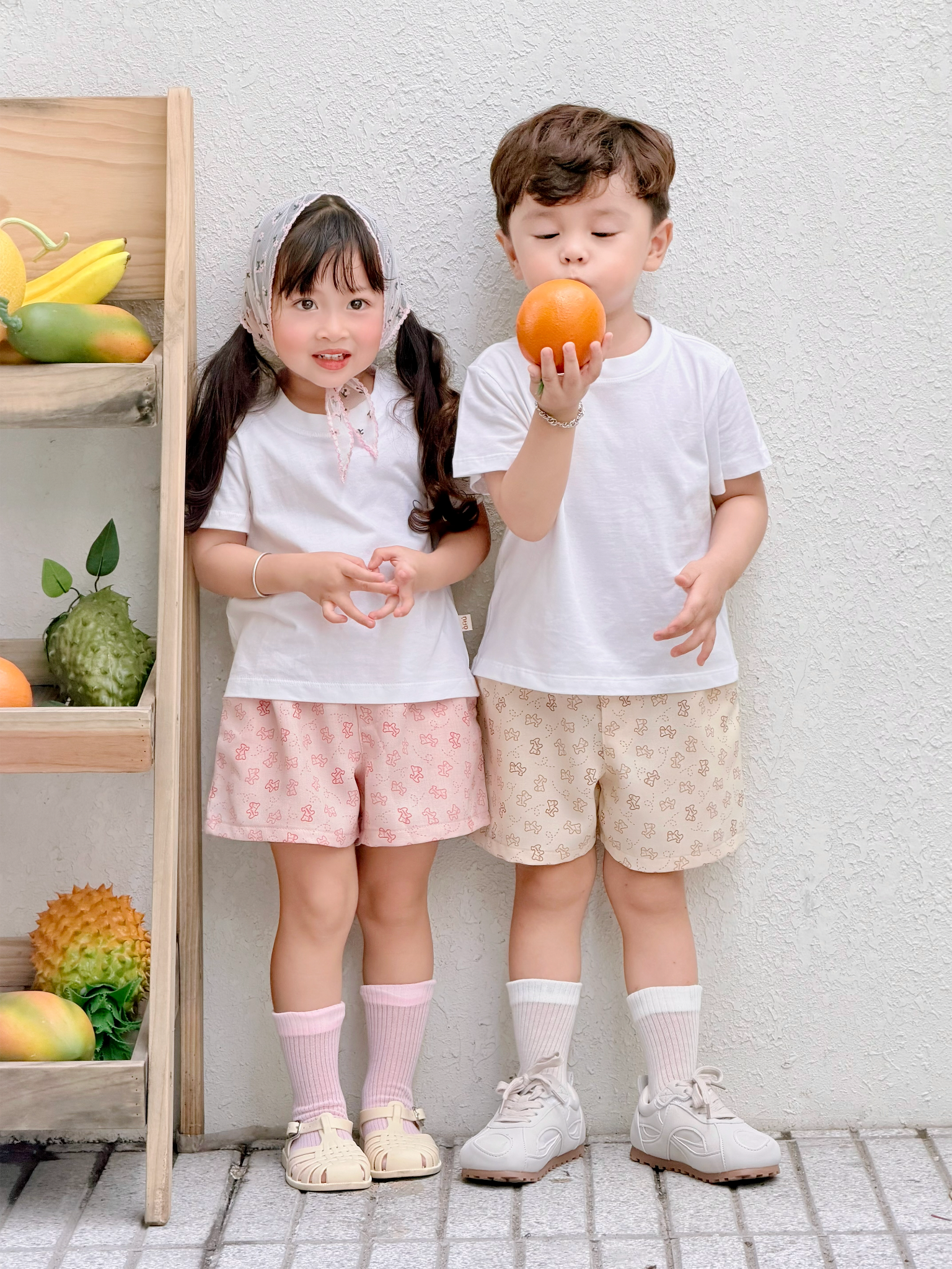 Áo Thun Trơn Tay Ngắn Cho Bé Trai/ Bé Gái À Ú