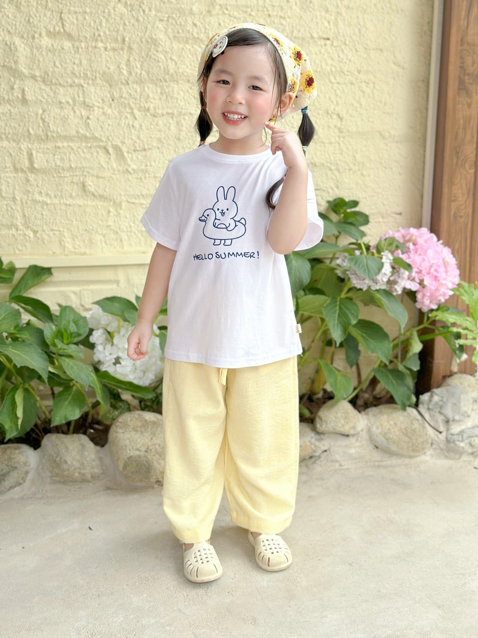 Quần dài linen trơn cho bé trai bé gái À Ú