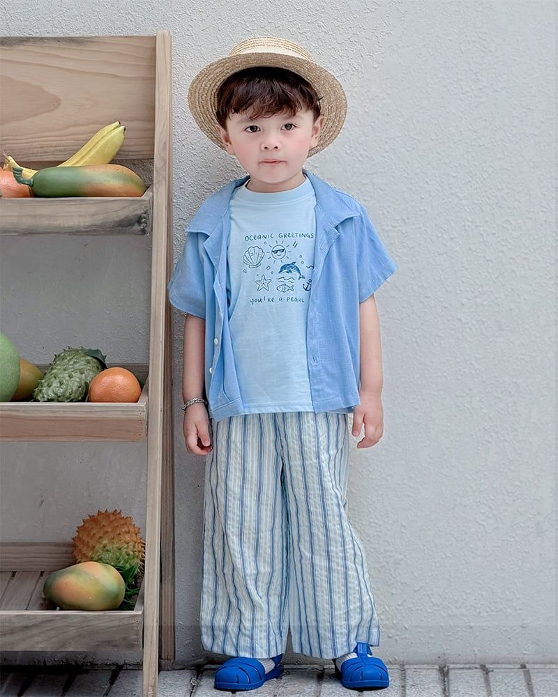 Quần dài sọc cotton cho bé trai bé gái À Ú