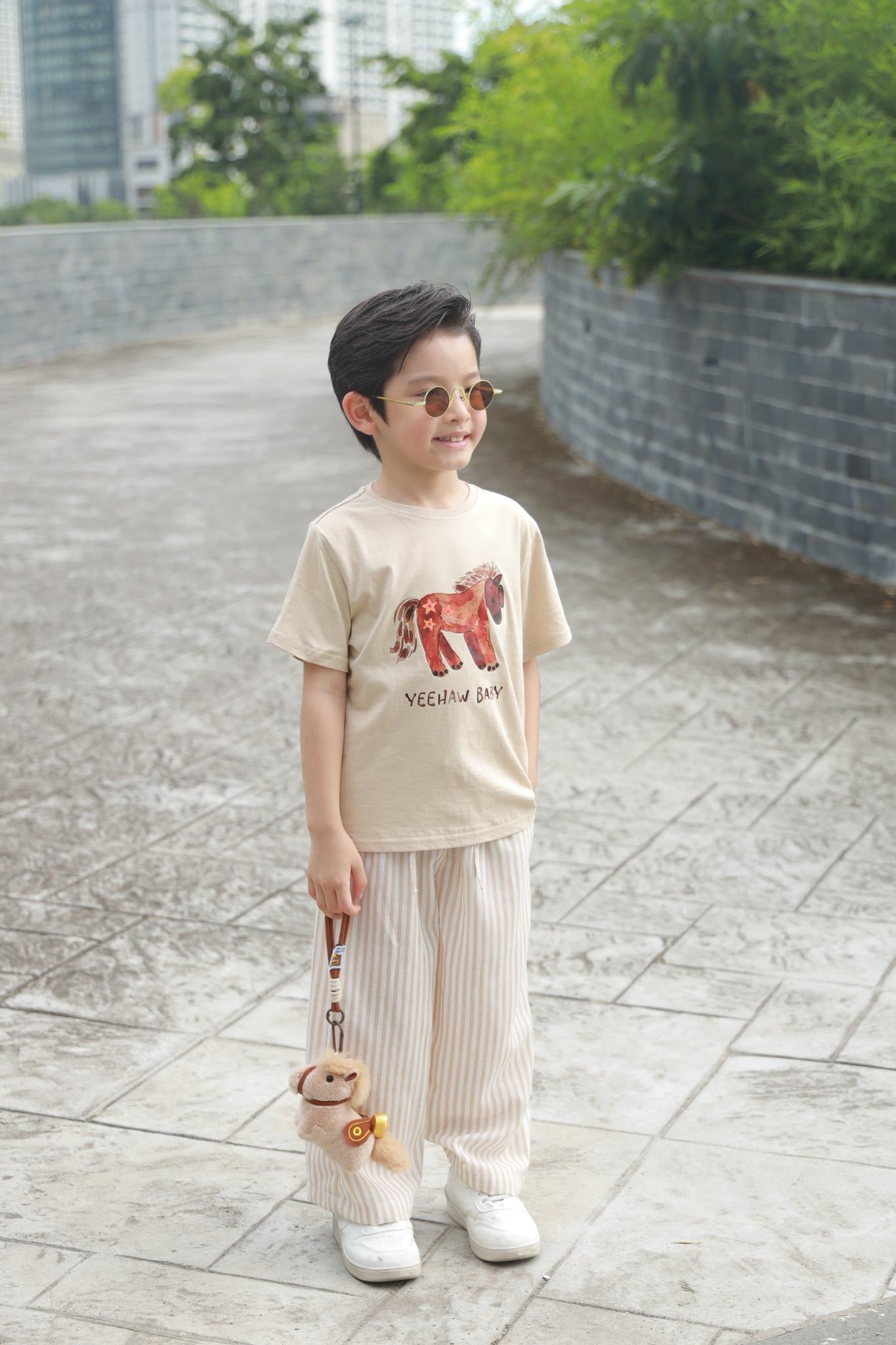 Quần dài linen sọc cho bé trai bé gái À Ú