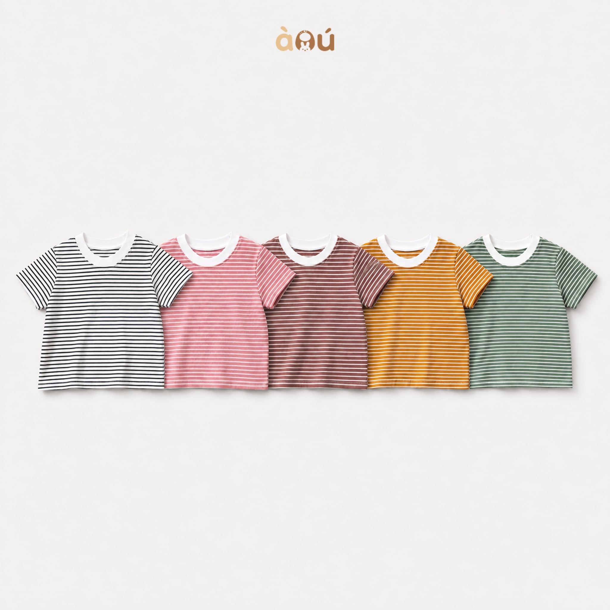 Áo thun sọc ngang cotton cao cấp cho bé trai bé gái - Dòng Mây À Ú