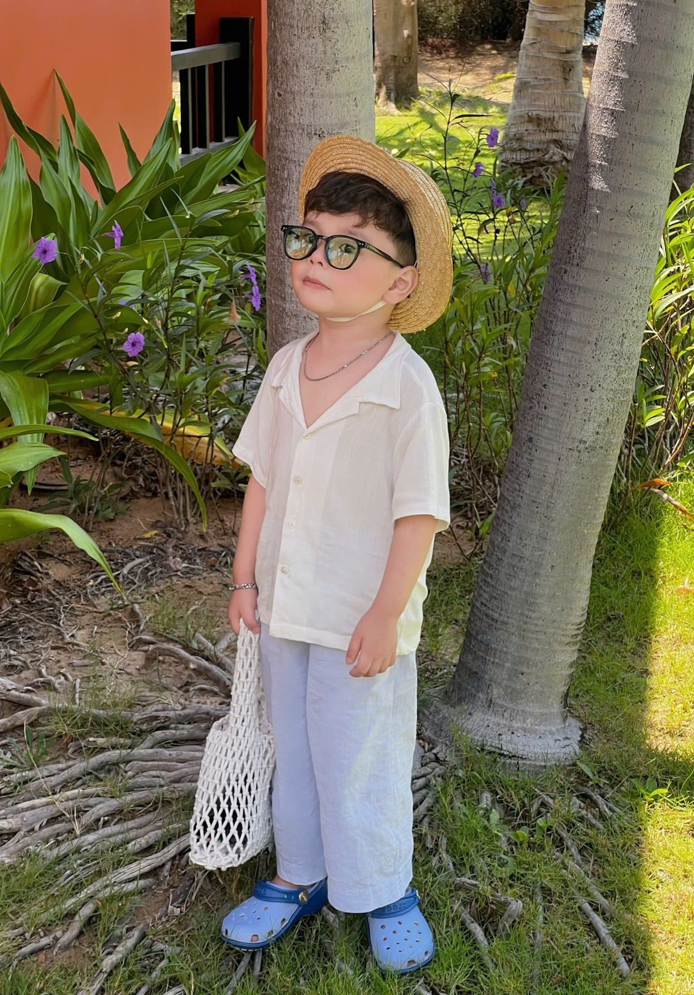 Quần dài linen trơn cho bé trai bé gái À Ú