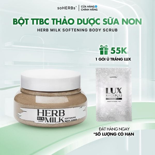  Tẩy Tế Bào Chết Sữa Non LUX 220g [Tặng 1 Ủ Trắng LUX] - Hỗ Trợ Dưỡng Trắng Da Dưỡng Body 