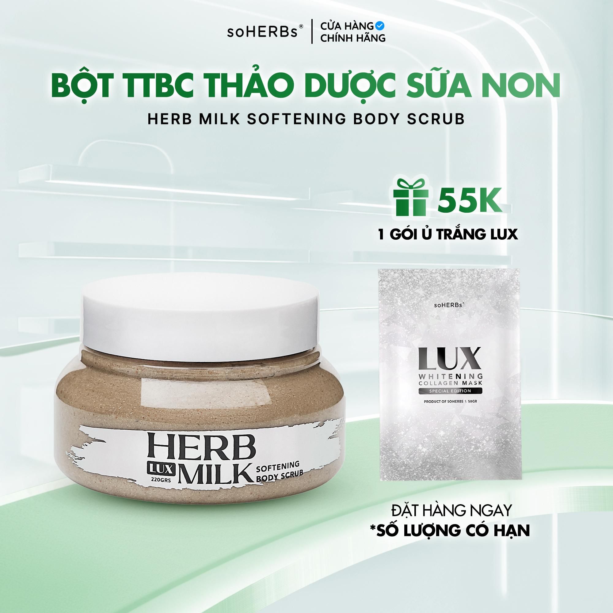  Tẩy Tế Bào Chết Sữa Non LUX 220g [Tặng 1 Ủ Trắng LUX] - Hỗ Trợ Dưỡng Trắng Da Dưỡng Body 
