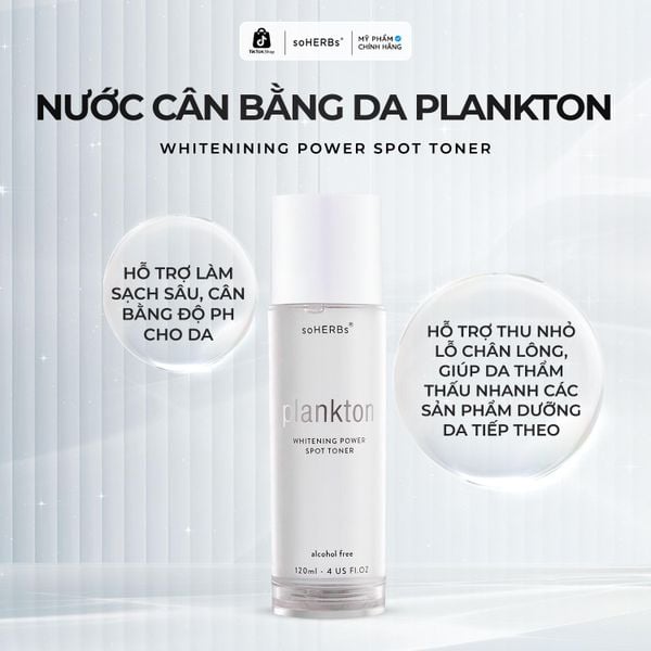 soHERBs- Nước Cân Bằng Plankton - Tặng 1 Gói Sữa Rửa Mặt Khổ Qua Toner 